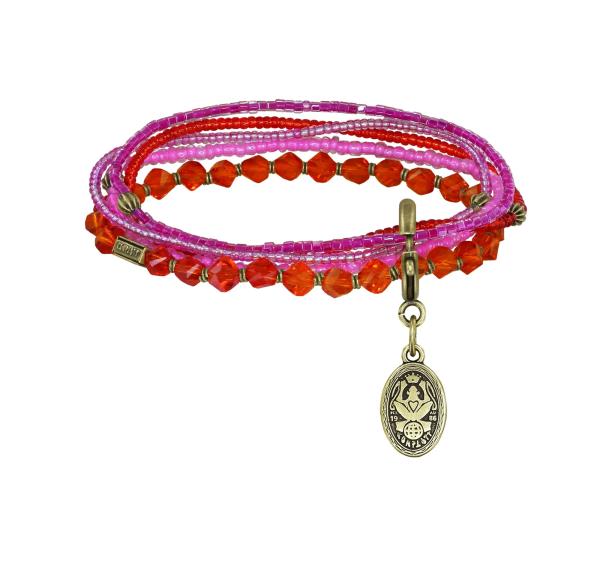 rosa/orange - Petit Glamour d'Afrique - Armband von Konplott